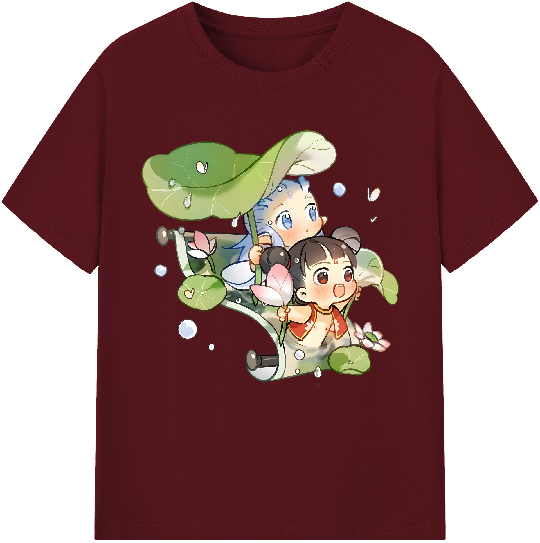 （画像用） Ne Zha 2 ナタ 魔童の大暴れ 綿100％半袖Tシャツ（フロントプリント）